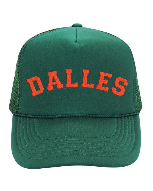 Dark Green and Neon Orange Mesh Trucker Hat